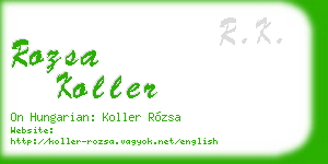 rozsa koller business card