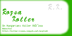 rozsa koller business card